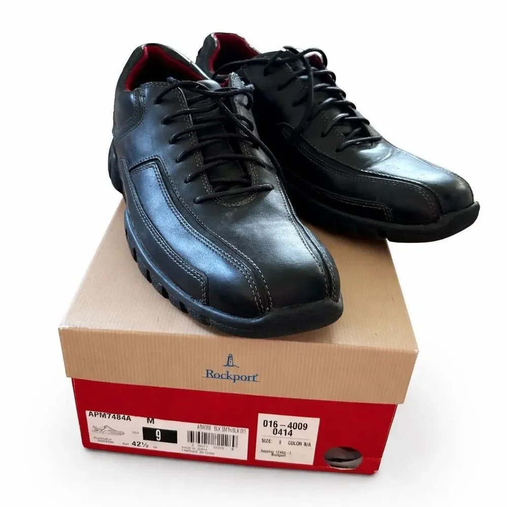 Rockport Atmore Black APM7484A Size 9 M Casual  Oxford Shoes